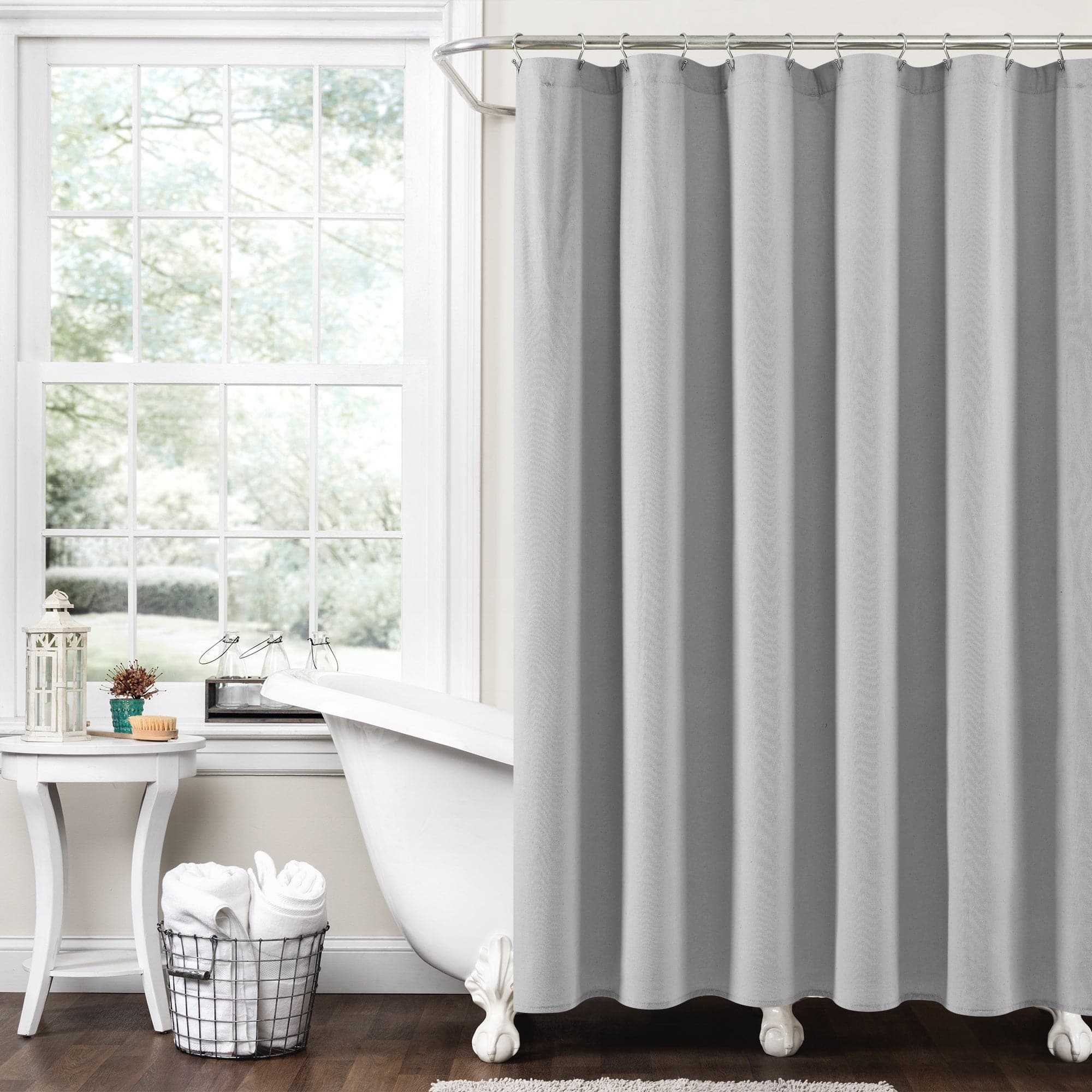 Boho Pom Pom Tassel Faux Linen Shower Curtain - Waterproof Bathroom Decor for Bohemian Style, Farmhouse & Coastal Homes (72x72 Inches) - Perfect for Master Bath, Guest Bath & Kids' Bathroom
