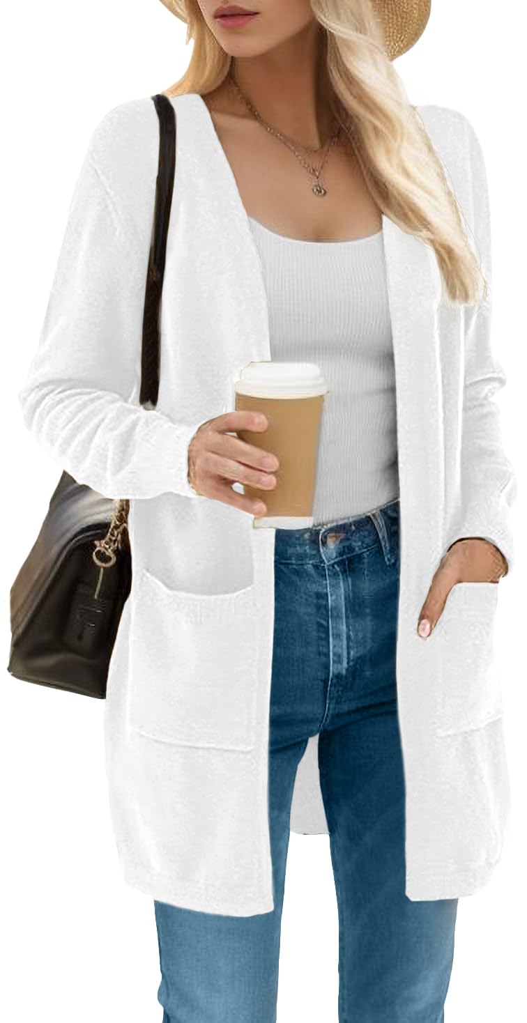 ANIXAY Women's Cardigan Sweaters 2024 - Long Sleeve Open Front Knit Coat with Pockets | Cozy Fall & Winter Layering, Office Wear, Casual Outfits
