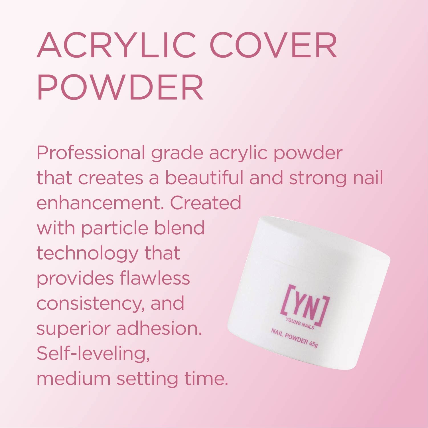 Young Nails Acrylic Cover Powder - Earth Tone 45g | Professional Nail Extension & Manicure Kit for Salon & Home Use