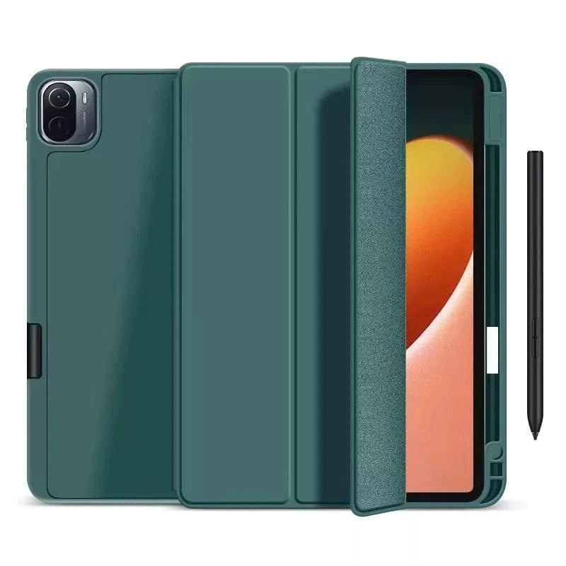 Shockproof Smart Cover TPU Case for iPad Pro 11 5th Gen M4 2024 with Apple Pencil Slot - Dark Green Protective Case | Perfect for Work, Travel & Everyday Use