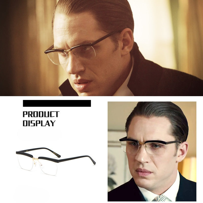 Tom Hardy Legendary Retro Acetate Glasses Frame - Vintage Style Eyewear for Men | Perfect for Costume Parties, Movie Nights & Fashion Statements