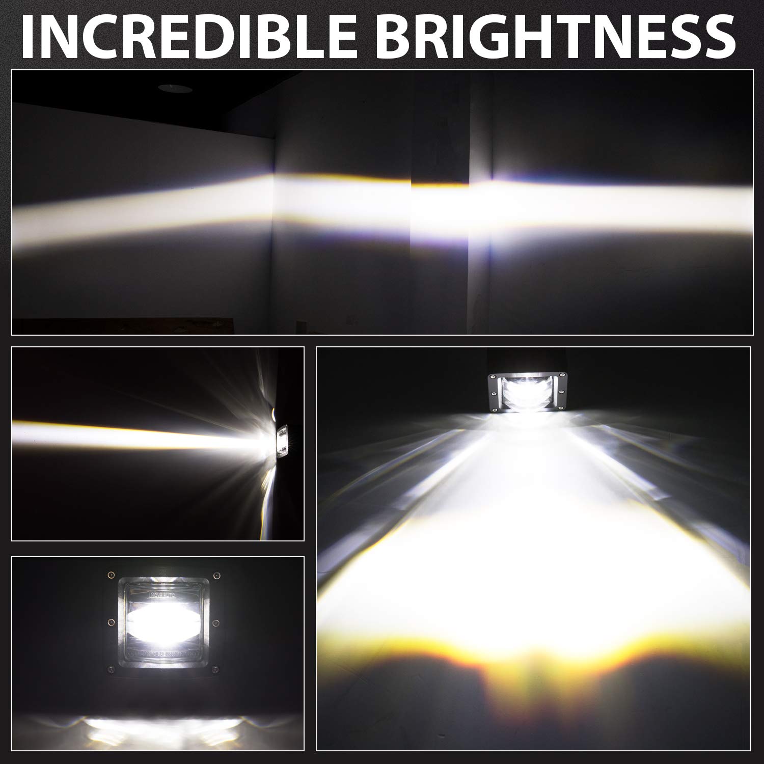 2Pcs 3 Inch SAE DOT Approved LED Fog Light Pods - Square Off-Road Driving Lights for Trucks, Wrangler JK, Nissan, Ram 4x4, Tacoma, Motorcycle & Boat - Perfect for Night Driving, Foggy Conditions & Off-Road Adventures