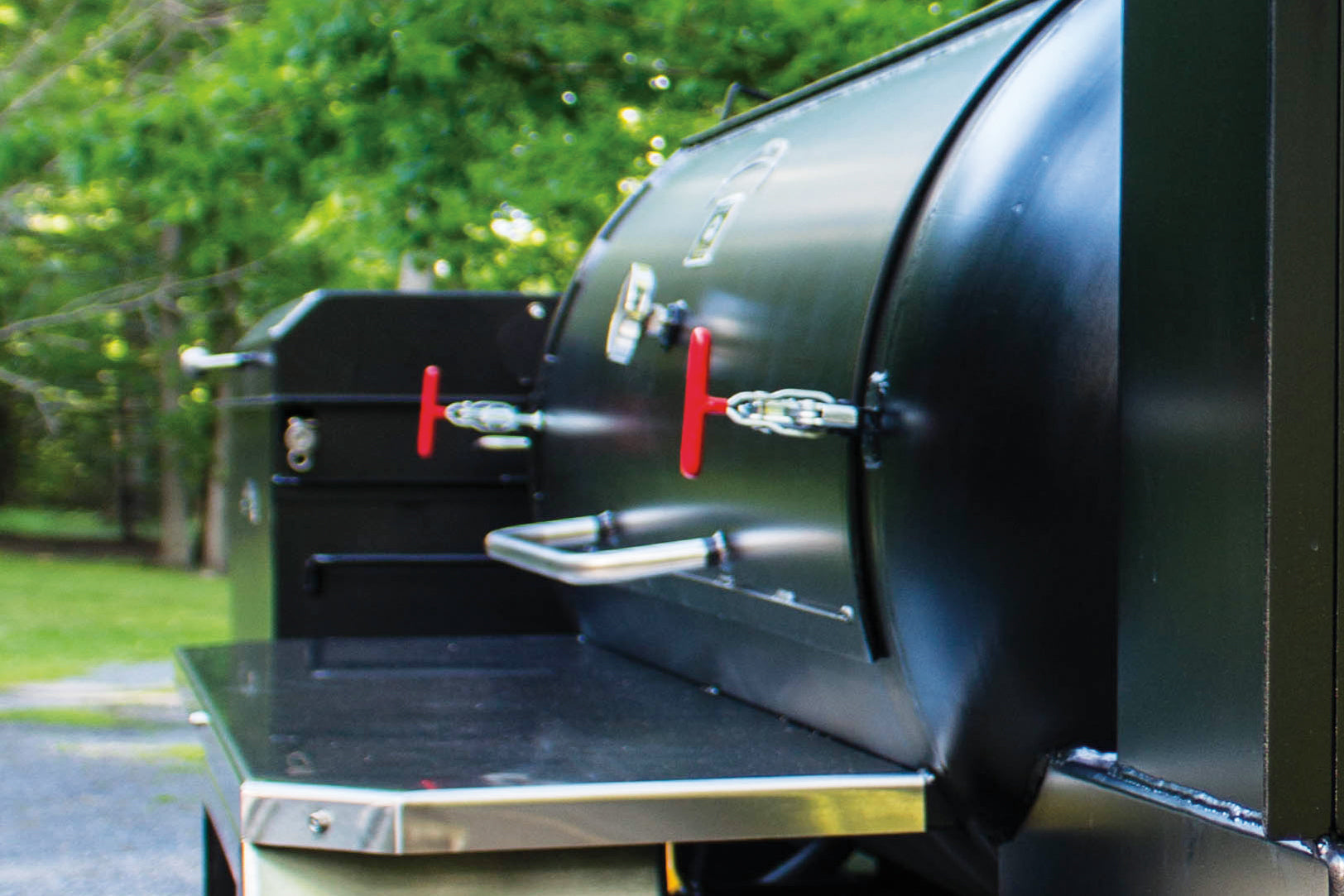 Premium Meadow Creek TS 250 BBQ Offset Smoker Trailer - Heavy Duty Commercial Smoker for Competition, Catering & Outdoor Cooking