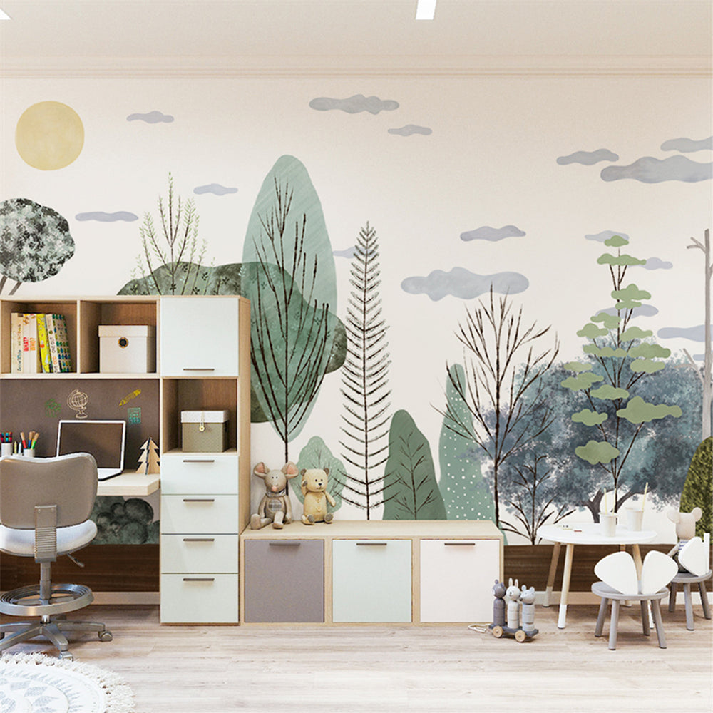 Sunlit Forest Serenity Peel and Stick Wallpaper - Nature Inspired Self-Adhesive Wall Mural for Bedroom, Living Room & Office Decor - Easy to Install Removable Wallpaper for Home Renovation