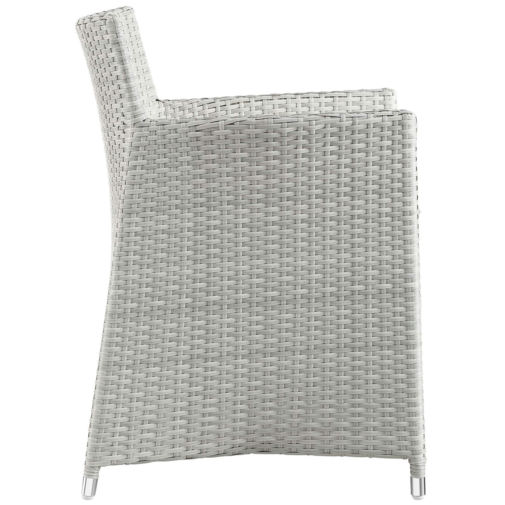 Ergode Junction Outdoor Patio Dining Arm Chair - Weather-Resistant Synthetic Rattan Lounge Chair with Cushion | Easy Assembly Modern Patio Furniture for Garden, Poolside & Backyard Relaxation