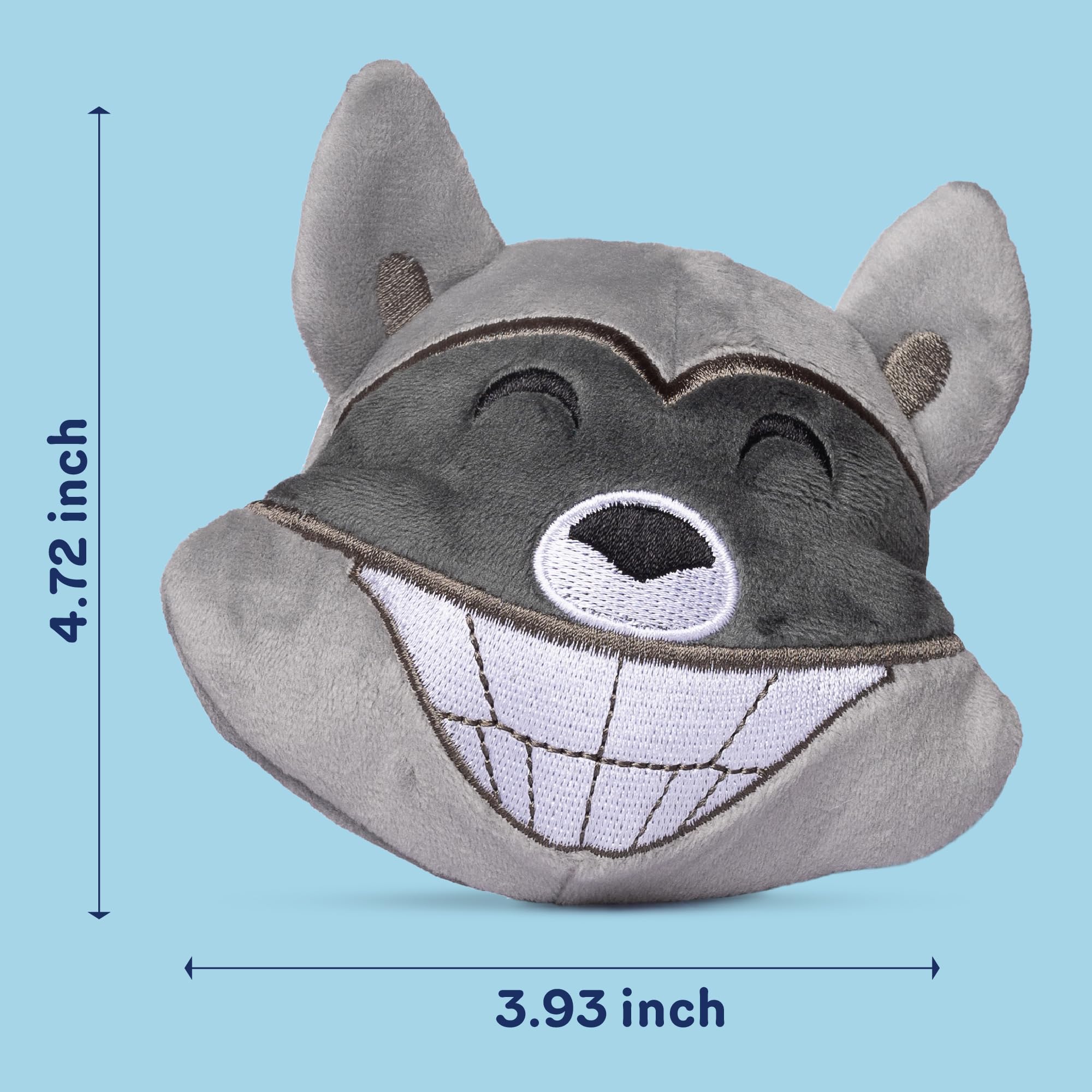 Durable 3-in-1 Squeaky Dog Toys for Aggressive Chewers - Interactive Chew Toys for Small, Medium & Large Breed Dogs - Puppy Teething Relief - Grey Dog Toys for Indoor & Outdoor Play