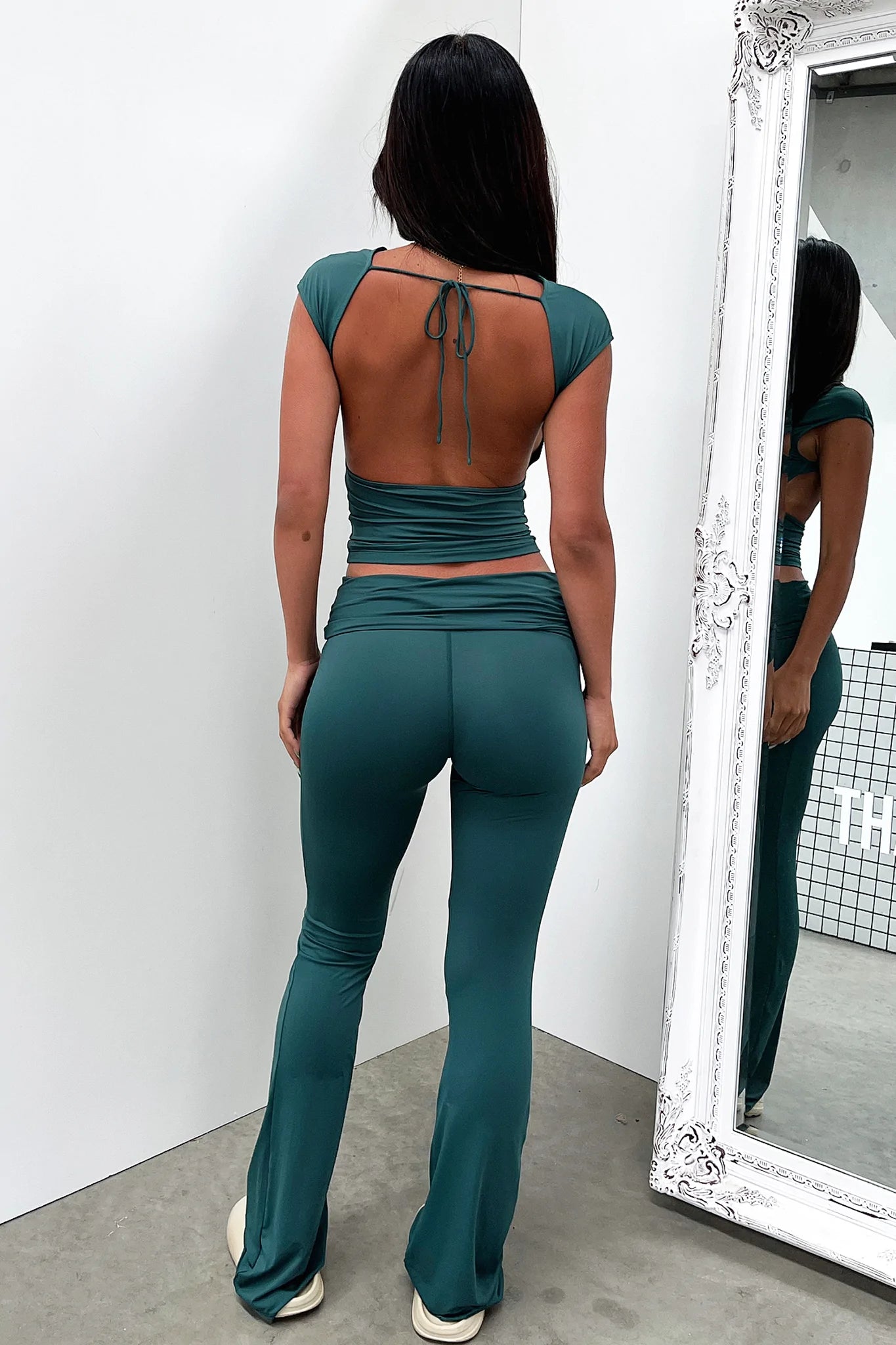 Lioness Amelie High-Waisted Wide Leg Pants - Jungle Green | Women's Casual & Office Wear | Perfect for Work, Travel & Everyday Outfits