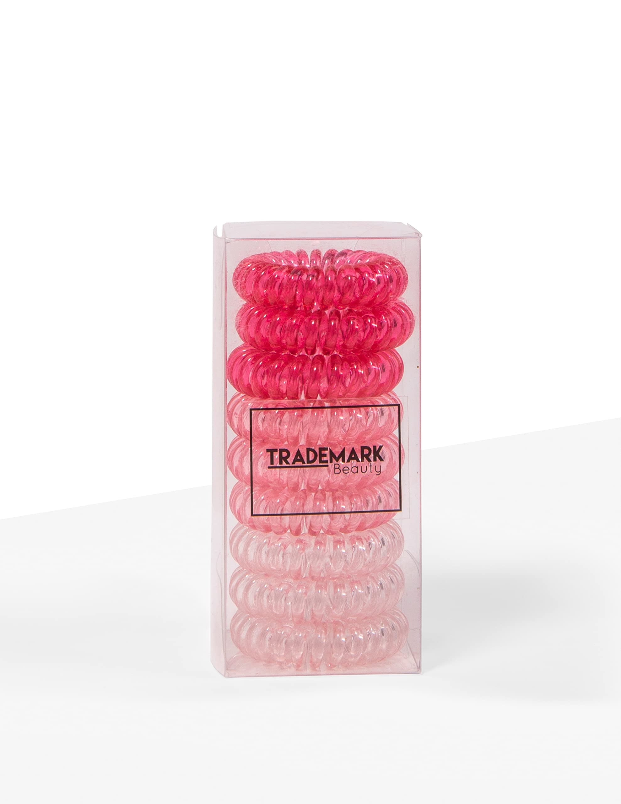 No-Crease Spiral Hair Ties for Women - 9 Pack Pink Coil Hair Bands, Gentle No-Damage Hair Styling Accessories - Perfect for Ponytails, Buns & Everyday Hairstyles