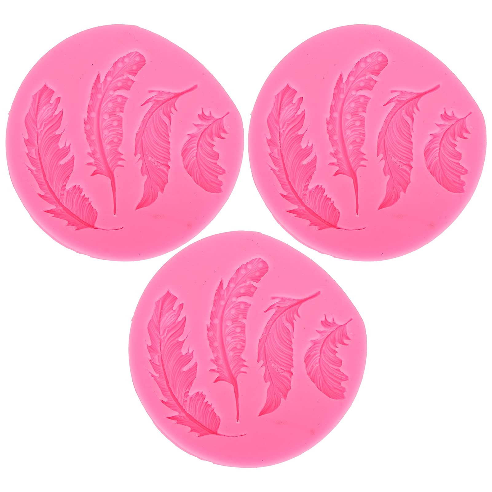 Premium Feather Silicone Cake Molds Set of 3 - Non-Stick Baking Molds for Chocolate, Candy, Desserts - Perfect for Birthday Parties, Wedding Favors & DIY Treats