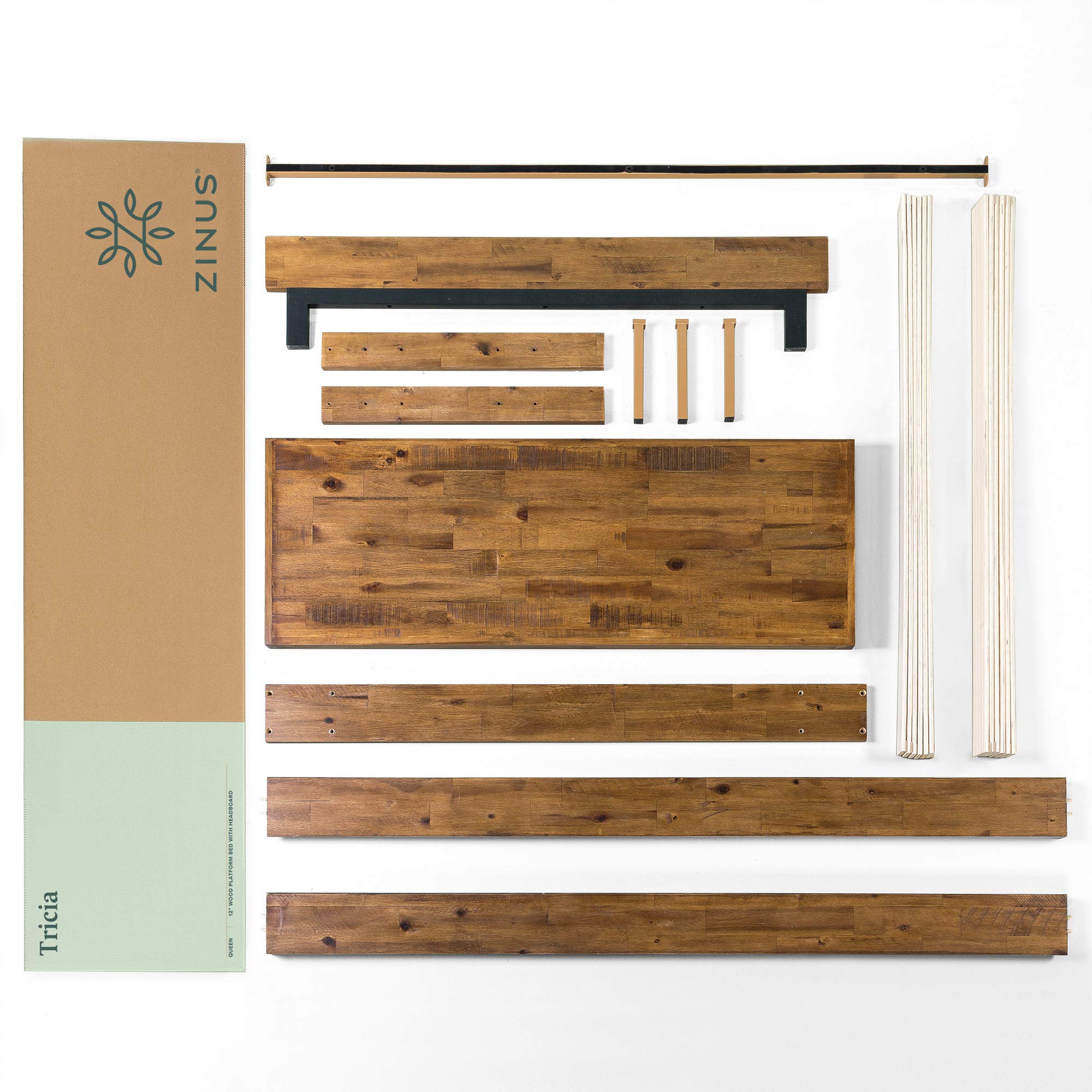 ZINUS Tricia Wood Platform Bed Frame with Adjustable Headboard - King Size, No Box Spring Needed, Sturdy Wood Slat Support, Easy Assembly - Perfect for Master Bedroom, Guest Room & Modern Home Decor
