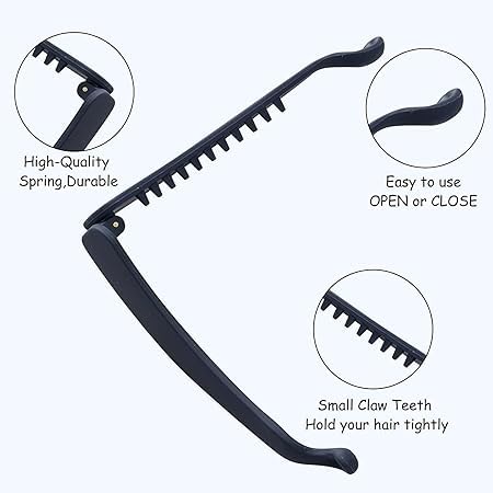 8 PCS Banana Hair Claw Clips for Women & Girls - Non-Slip Hair Clips for Thick Hair, Ponytail, Bun & Updo Hairstyles - Perfect for School, Work, Parties & Everyday Use