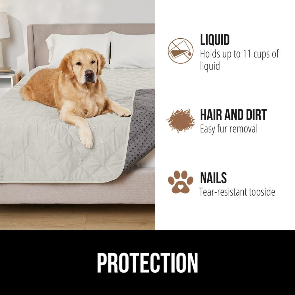 Gorilla Grip 100% Waterproof Dog Blanket | Non-Slip Pet Throw for Small Dogs & Cats | Tear-Resistant Sofa Protector | 30x70 Inches Taupe | Perfect for Couches, Beds & Indoor Furniture Protection