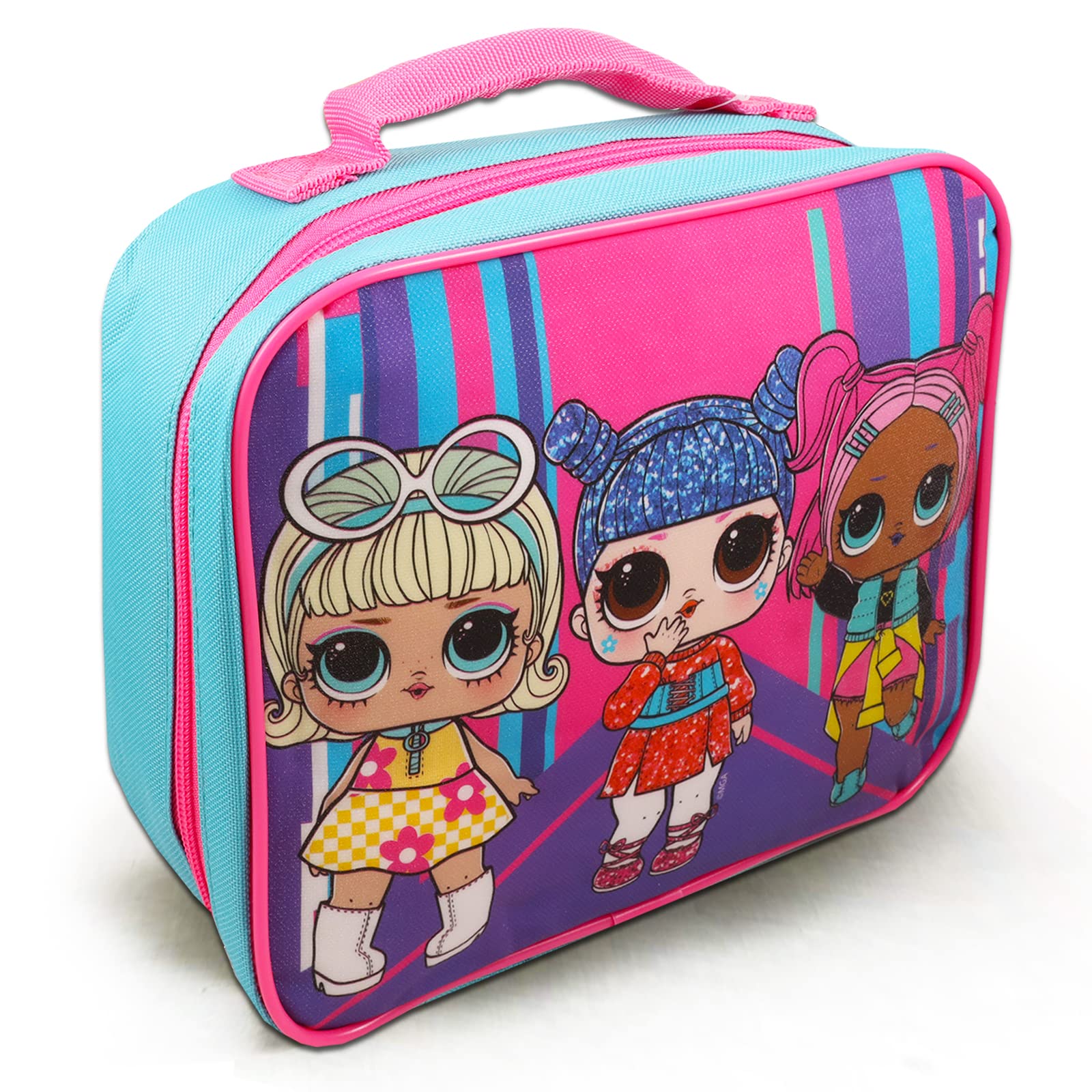 LOL Surprise! Girls Lunch Box Set with Water Bottle, Stickers & Accessories | Cute Insulated Lunch Bag for School, Picnics & Travel | Official LOL Dolls Collection