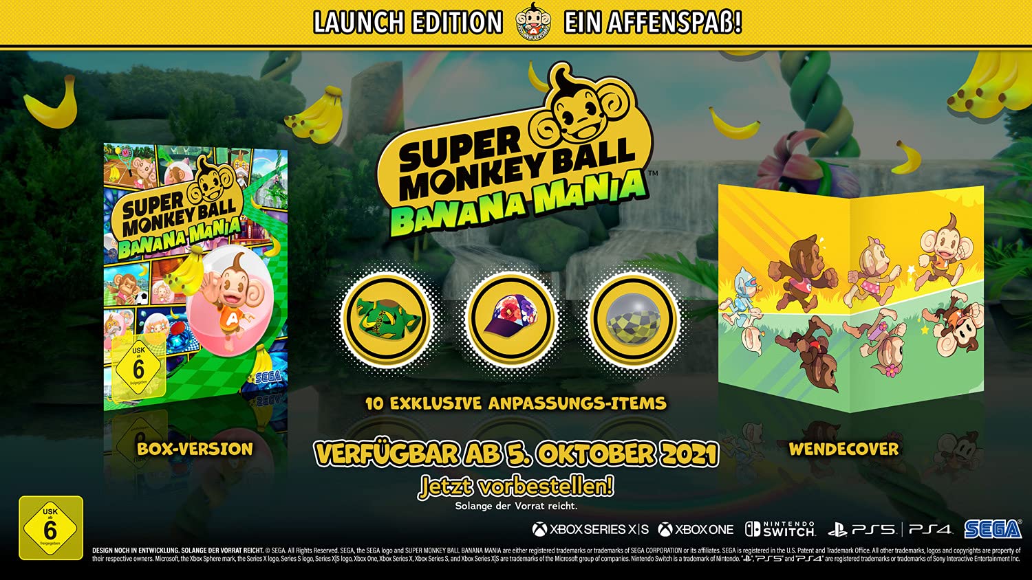 Super Monkey Ball Banana Mania Launch Edition for PS5 - Fun Arcade-Style Adventure Game for Kids & Adults - Perfect for Family Game Nights & Party Entertainment