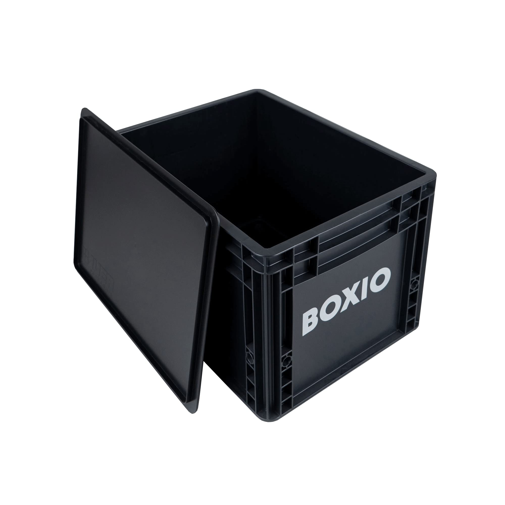 BOXIO SOLO - Stackable Plastic Storage Box with Lid, 40 x 30 x 28 cm Eurobox Container for Camping, Boating, Basement & Garden Organization | Durable & Space-Saving Storage Solution