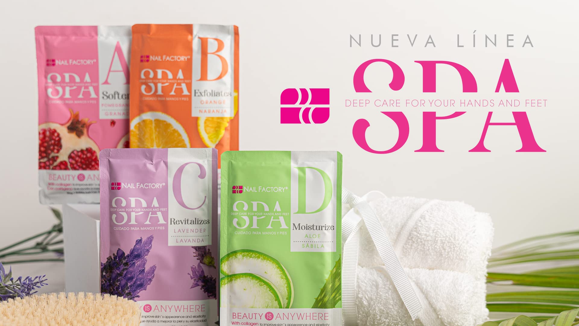 NAIL FACTORY – Deep Care Spa Package with Collagen & Vitamin E | Skin Softening, Exfoliating, Revitalizing & Moisturizing Treatment | 60 Packs (4 Single-Use Packs Each) with Orange Essence | Perfect for At-Home Spa Days, Nail Salon Treatments & Self-Care Gifts