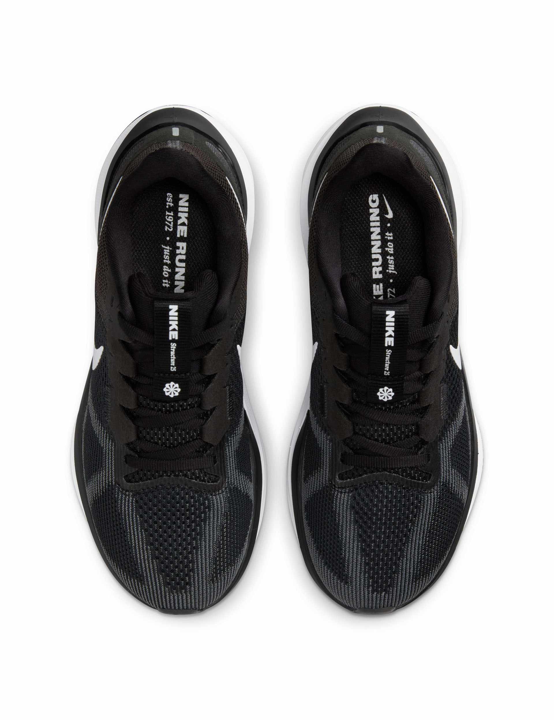 Structure 25 Running Shoes for Men & Women - Black/Dark Smoke Grey/White - Lightweight Athletic Sneakers for Jogging, Gym Workouts & Casual Wear