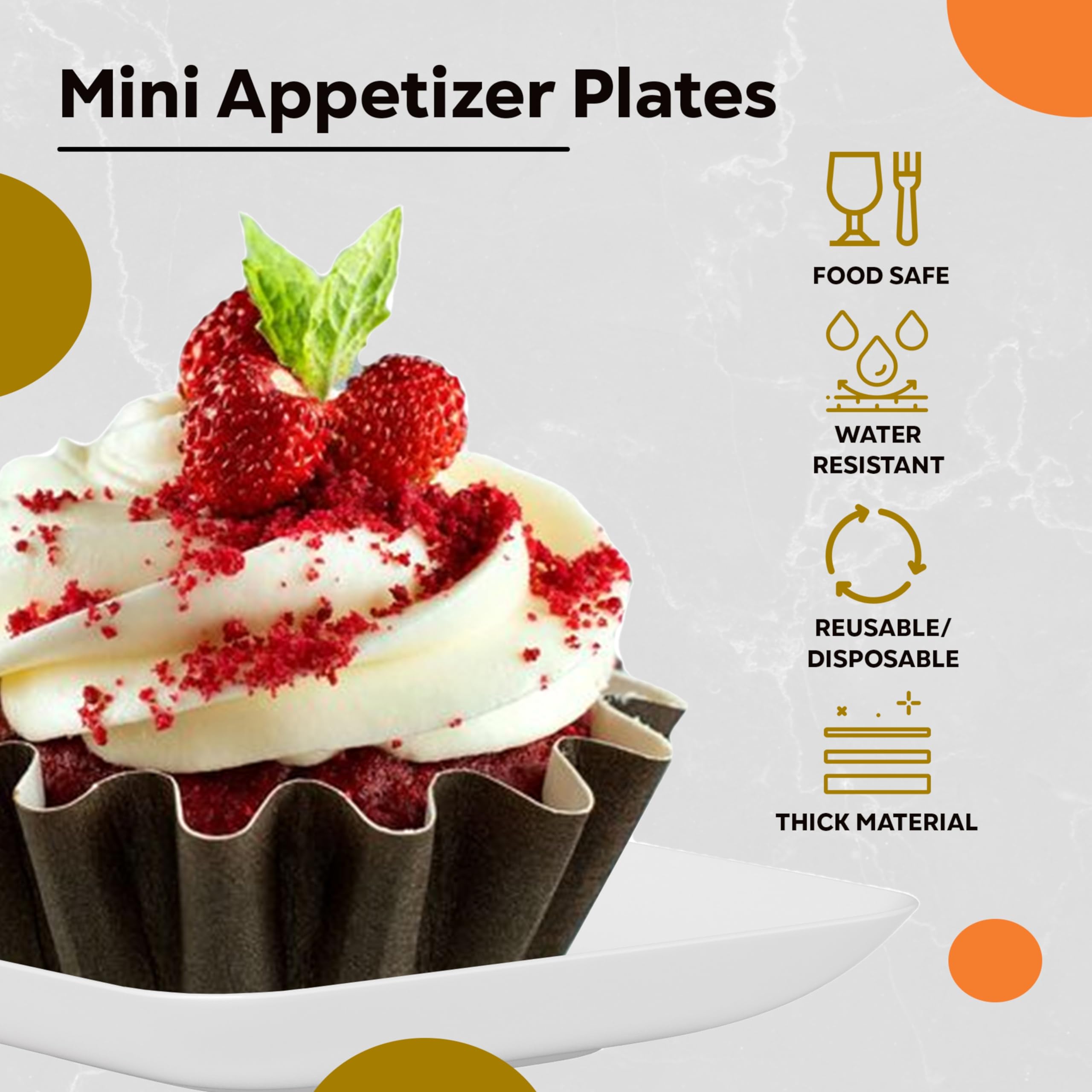240-Pack Disposable Mini Dessert Plates 2.4