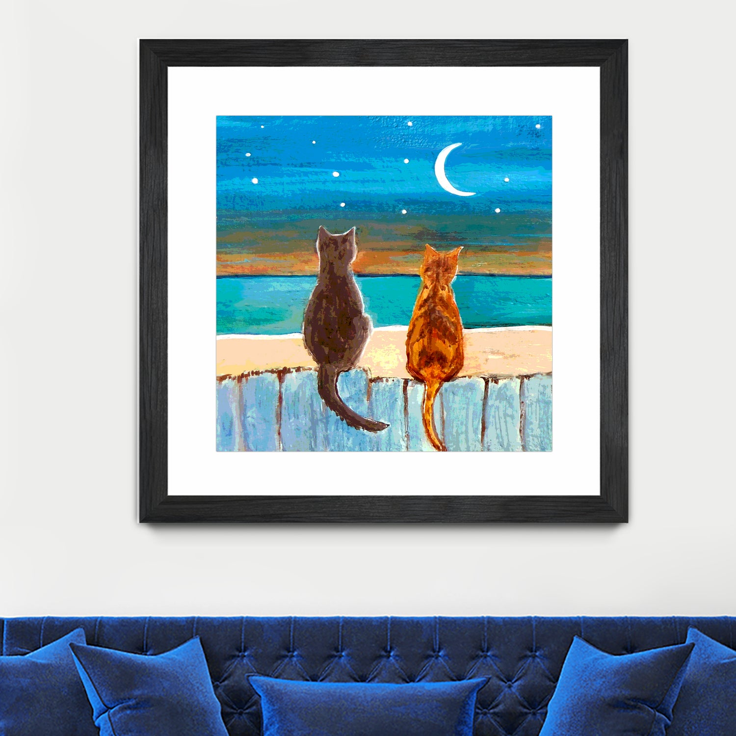 Funny Cats on a Fence Wall Art Print - Perfect for Home Decor, Living Room, Bedroom & Office (12x18 Inches)
