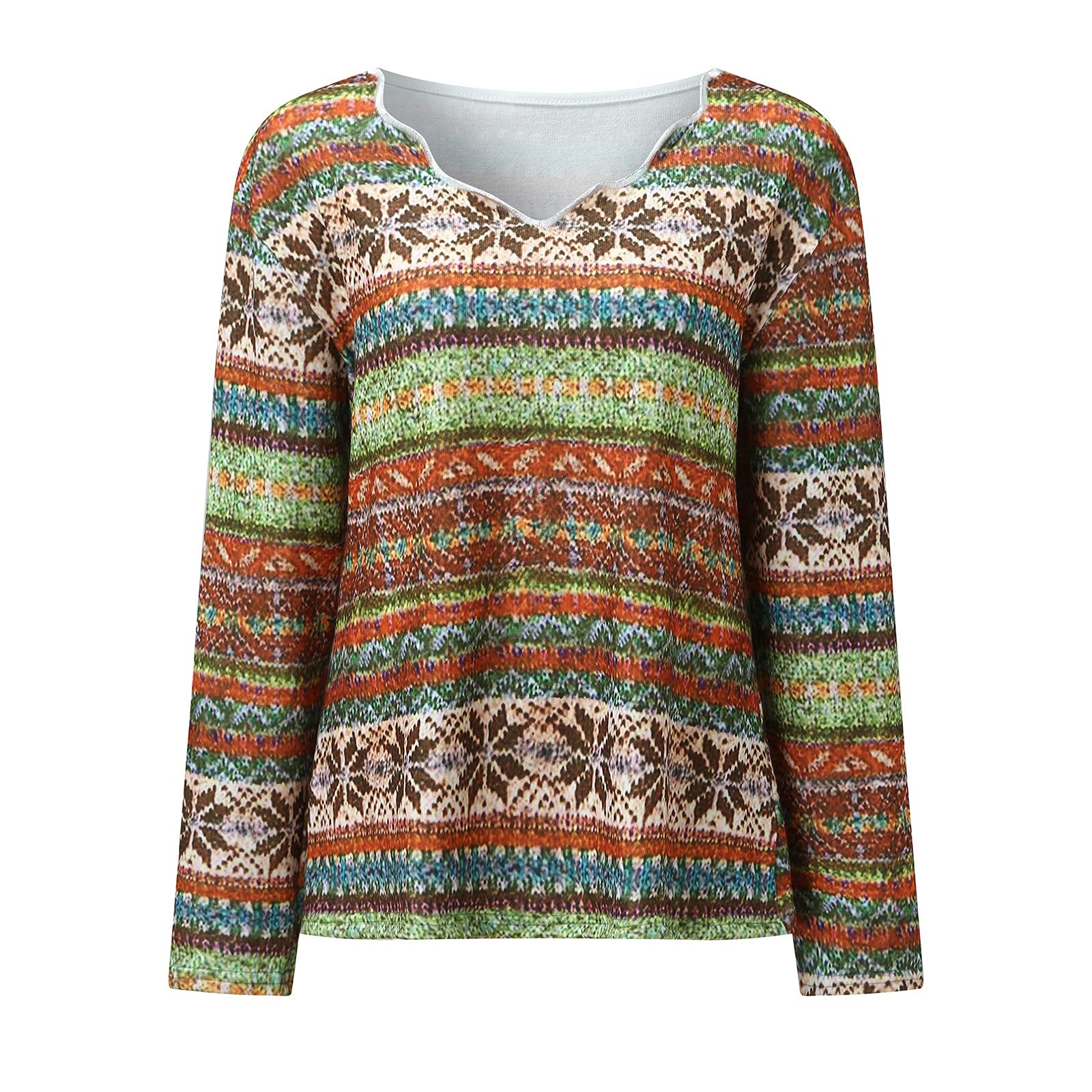 Women's Casual Long Sleeve Tunic Tops - Floral Print Loose Blouse with Round Neck | Comfortable Sweatshirt for Everyday Wear, Office & Outings