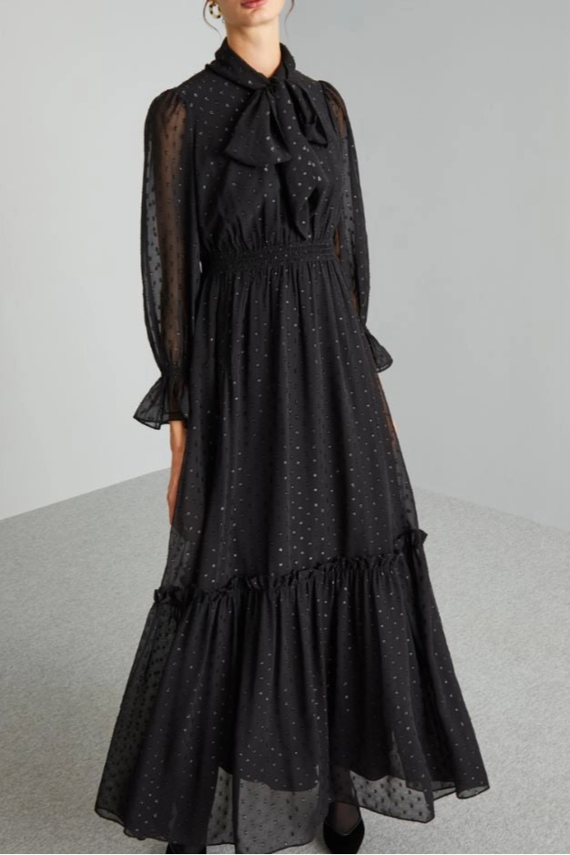 Elegant Embellished Foulard Dress for Women - Perfect for Parties, Weddings & Special Occasions