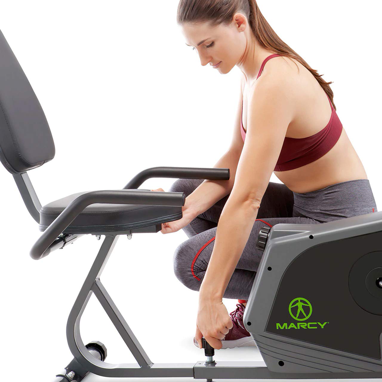 Marcy NS-1206R Magnetic Recumbent Exercise Bike with Digital Monitor & Adjustable Seat - Home Gym Equipment for Low-Impact Cardio Workouts, Physical Therapy & Senior Fitness