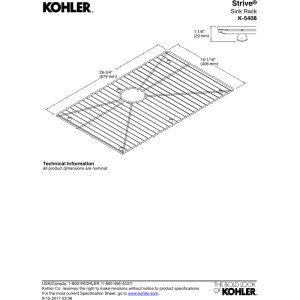 KOHLER Stainless Steel Sink Rack for K-5409 Strive Kitchen Sink | 26.75 x 16 Inches | Durable Dish Drying Rack | Perfect for Kitchen Organization & Dish Drying