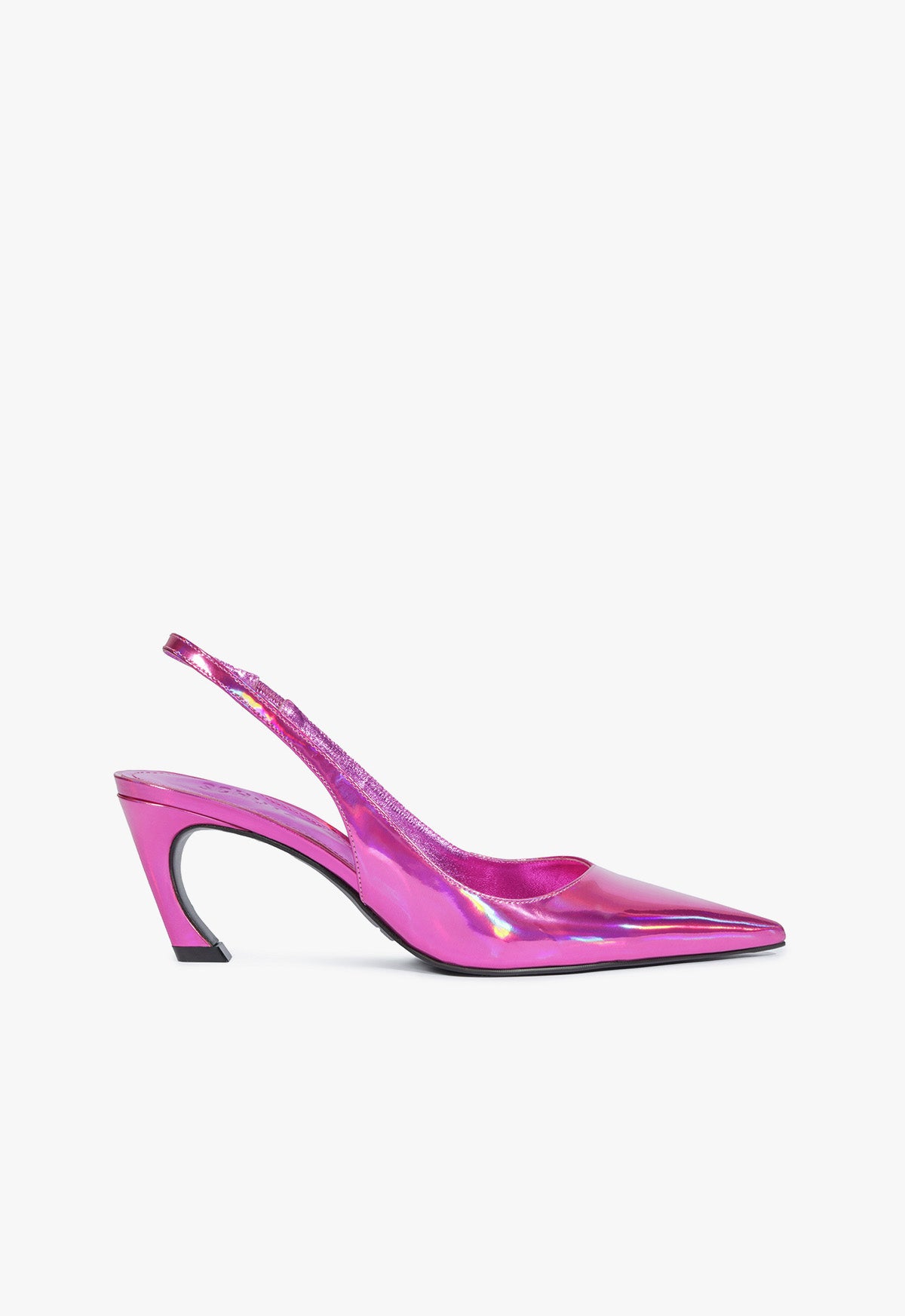 Lexi Sling Mid Heel Pump Shoes - Women's Fashion Mirror Finish Pumps for Office, Party & Special Occasions