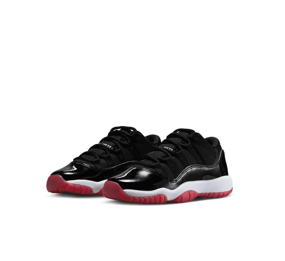 Air Jordan 11 Low Retro (GS) Bred Basketball Shoes for Kids - Classic Black Red Colorway - Perfect for Basketball Games, Sneaker Collecting & Streetwear Fashion