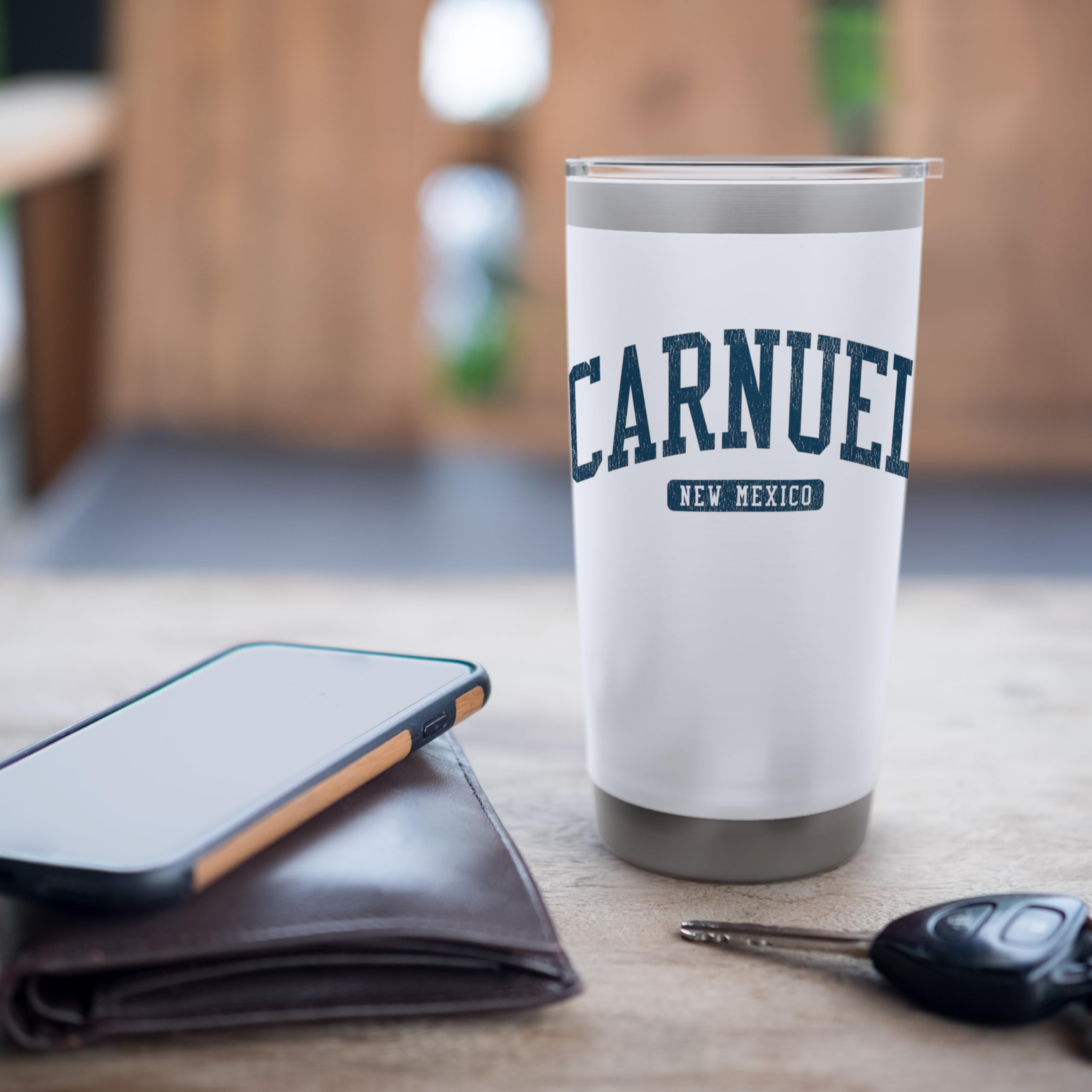 Carnuel New Mexico NM College University Style Blue Stainless Steel Insulated Tumbler - 20oz Vacuum Insulated Travel Mug for Hot & Cold Drinks - Perfect for Campus, Office, Gym & Outdoor Adventures