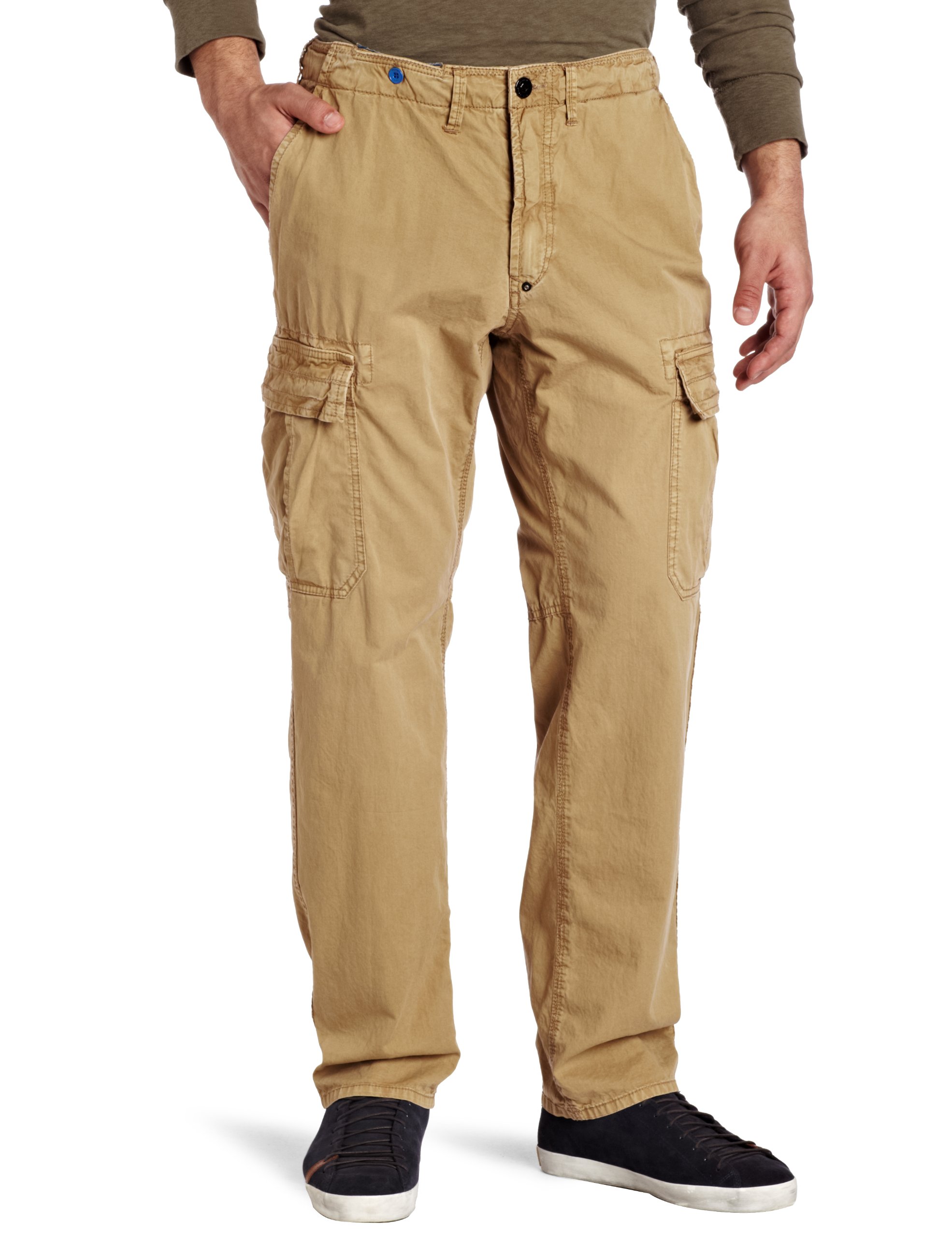 J.C. Rags Men's Twill Cargo Pants - Durable Work Pants with Multiple Pockets for Outdoor, Hiking & Casual Wear