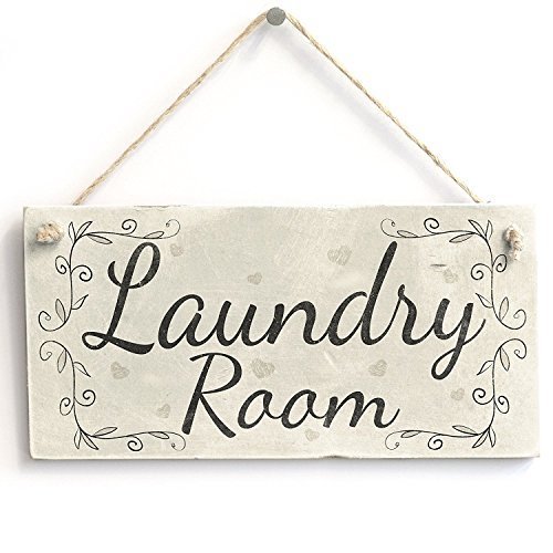 Rustic Wooden Hanging Sign 8x12 - Laundry Room Decor for Country Homes