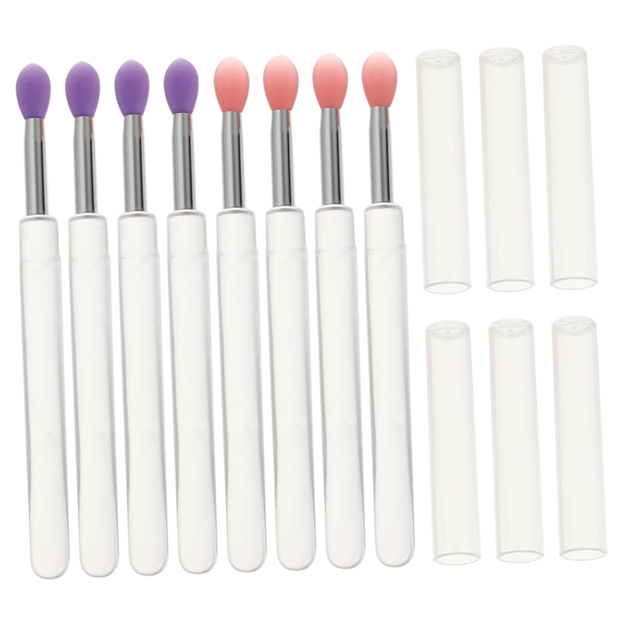 6pcs Silicone Lip & Eyeshadow Brushes - Portable Makeup Tools for Women
