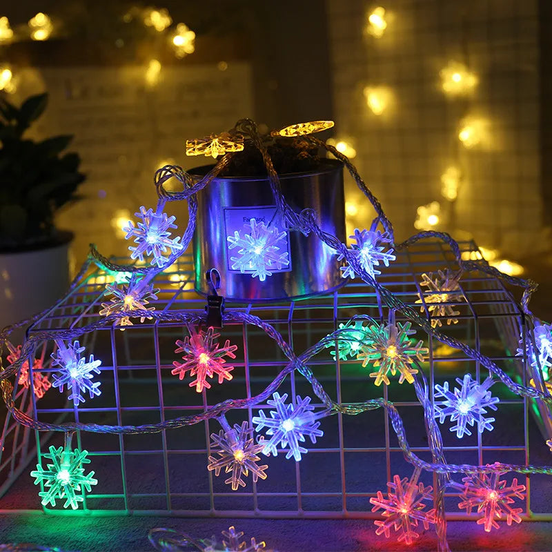 LED Snowflakes String Lights - 50ft Winter Fairy Lights for Indoor & Outdoor Christmas Decor, Party, Wedding, Garden - Warm White & Cool White Options