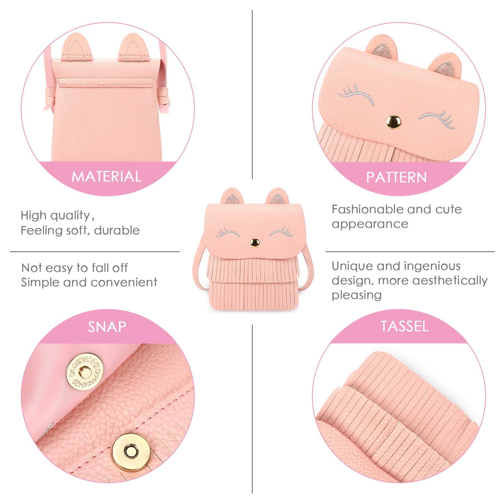 Mibasies Kids Purse for Girls - Cute Unicorn & Cat Crossbody Shoulder Bag with Tassel | Perfect Gift for Toddlers & Little Girls | Birthday, Party, Dress-Up & Playtime Accessory