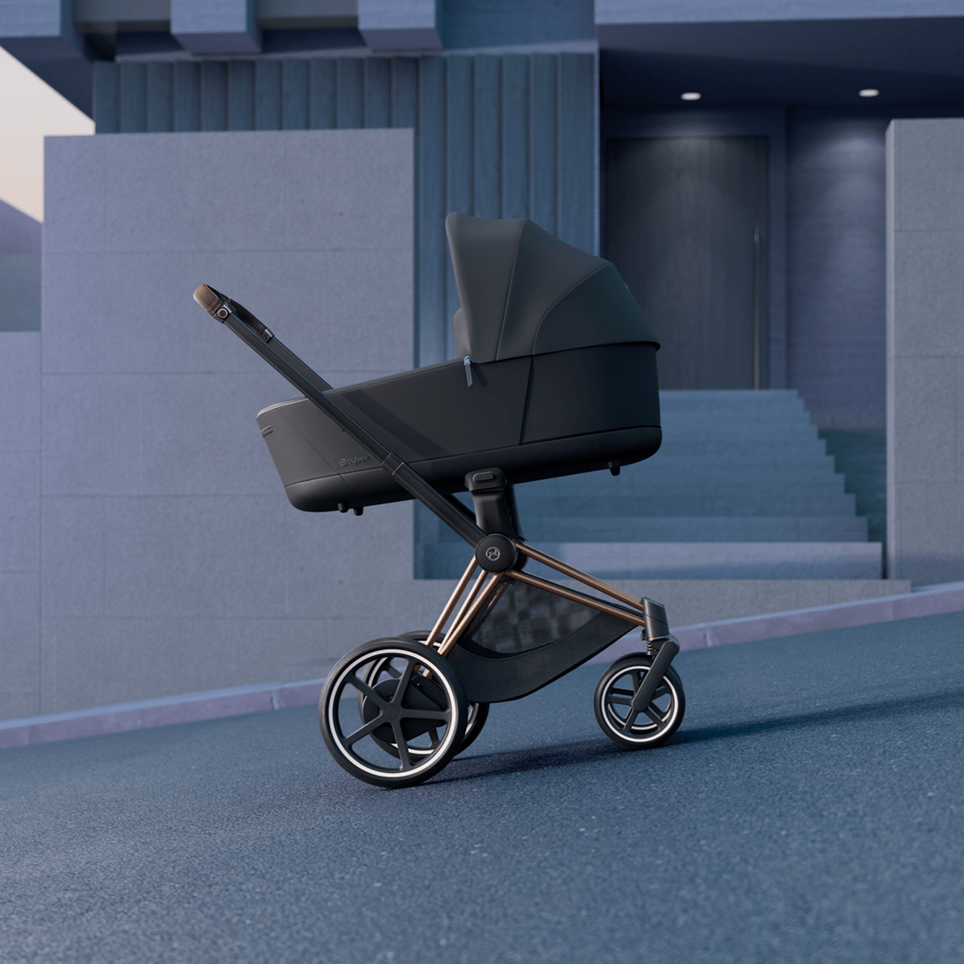 Cybex ePriam 2 Complete Stroller - Lightweight Chrome & Black Baby Stroller for Newborns to Toddlers | Perfect for City Walks, Shopping & Travel