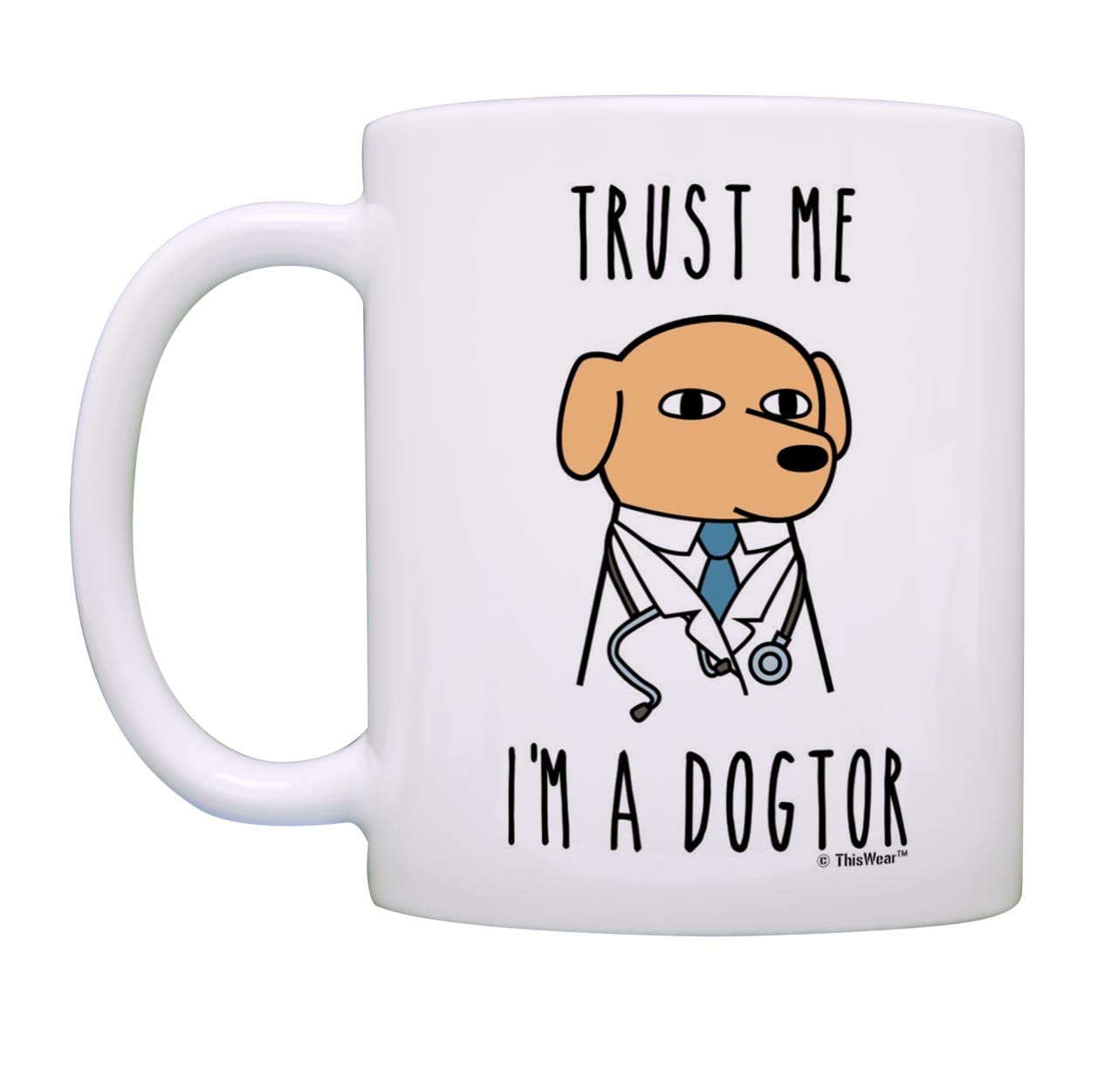 Funny Veterinarian Gifts for Men - 'Trust Me I'm a Dogtor' 11oz Ceramic Coffee Mug - Perfect Vet Appreciation Gift for Dog Lovers & Coffee Drinkers