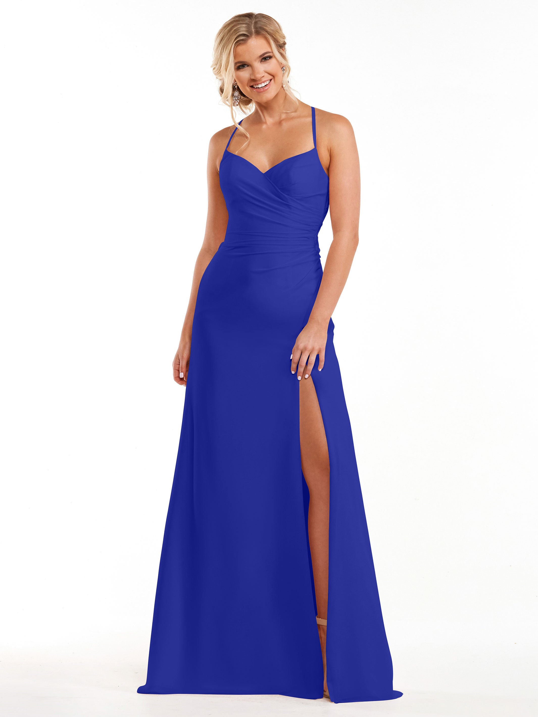 Elegant A-Line Chiffon Bridesmaid Dress with High Slit - Perfect for Weddings, Formal Events & Evening Parties