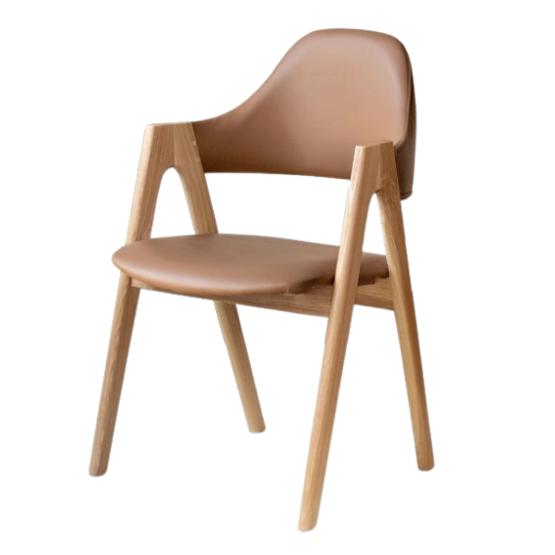 20.9x21.7x31.5 inch/53x55x80сm/ Natural Wood color/ 2 pcs Oak  eco-leather milk-tea-brown