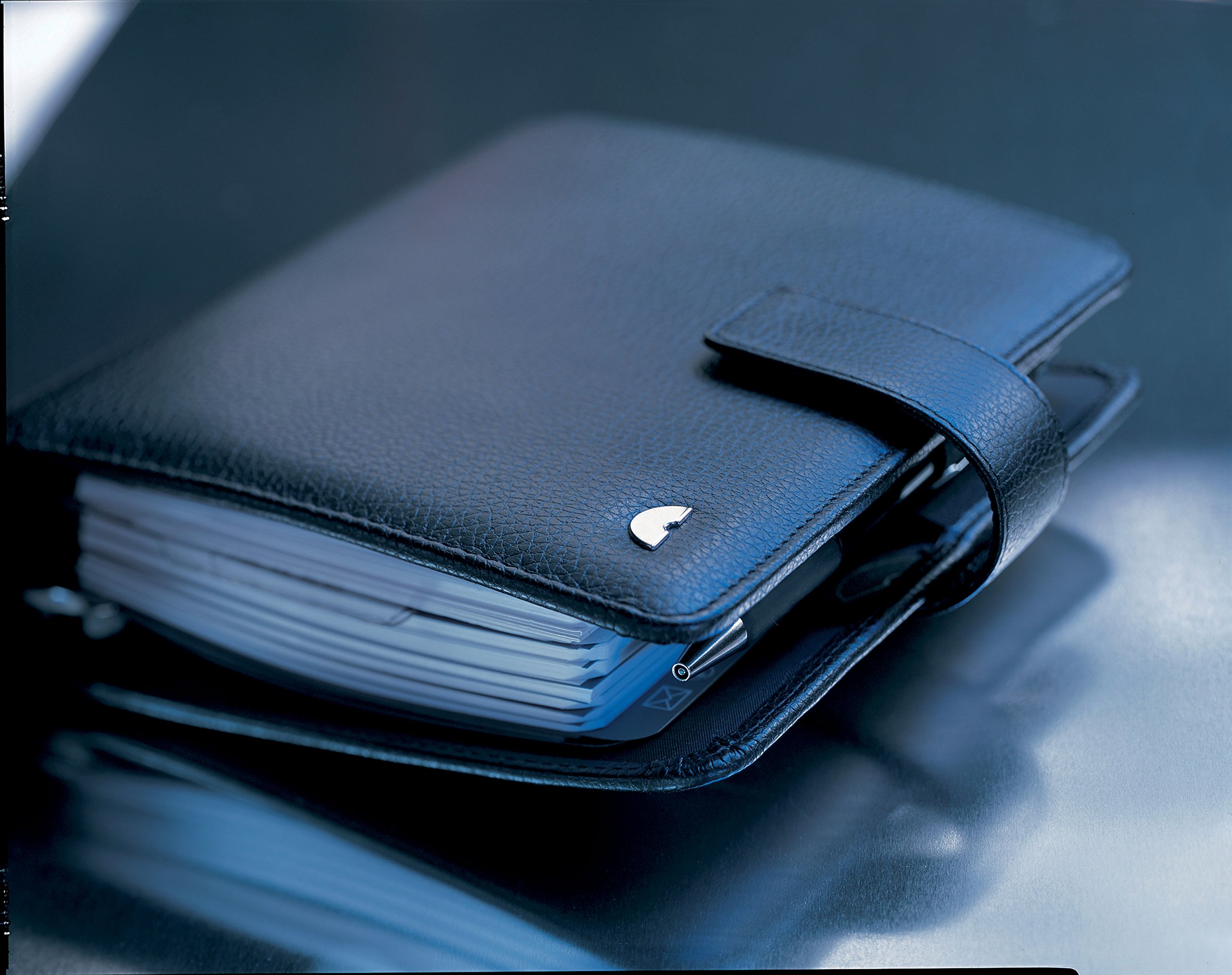 Chronoplan 50103 Faux Leather A5 Planner Organizer with Ring Binder & Pen Holder - Black | Perfect for Office, School, and Daily Planning