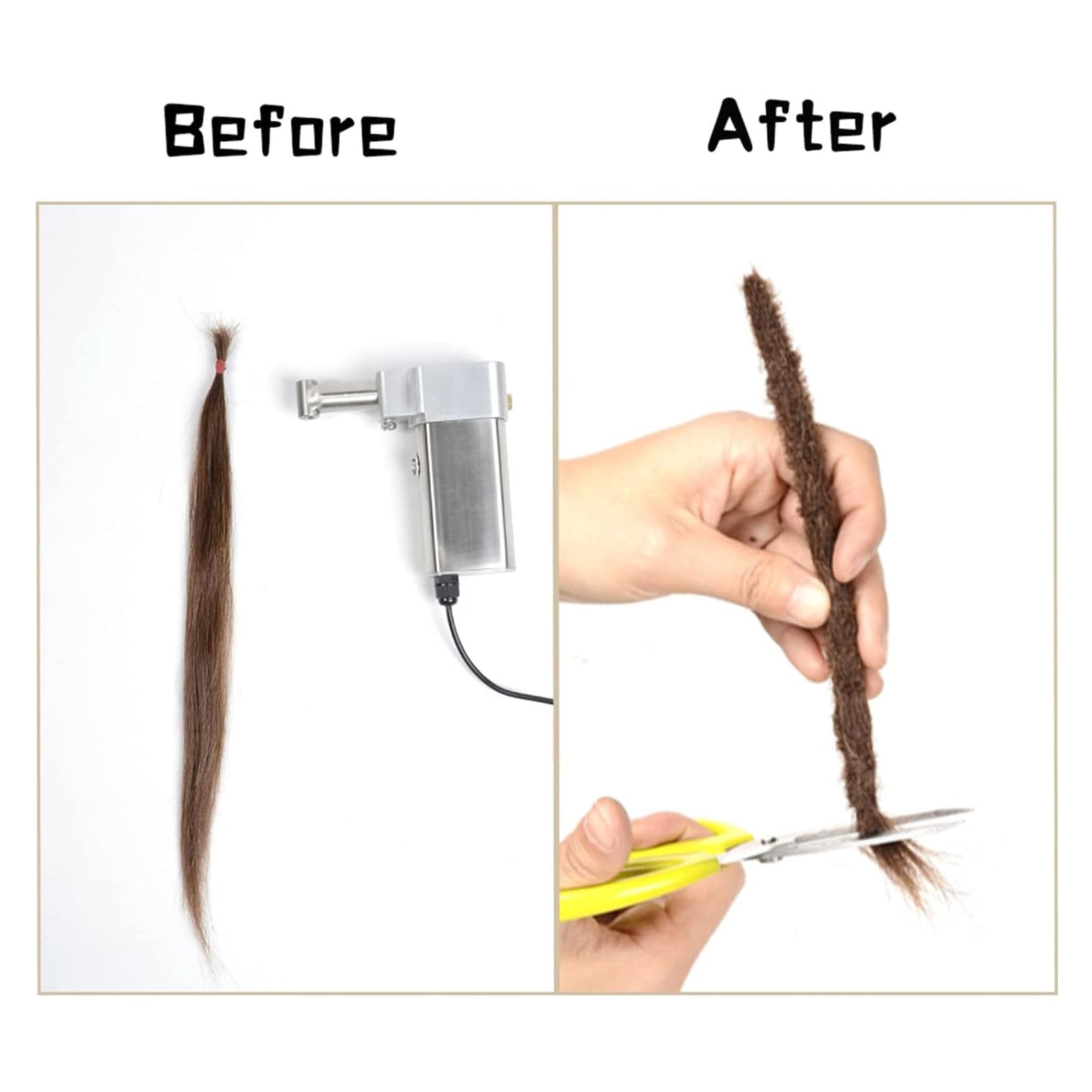 Electric Dreadlock Machine - Portable Handheld Instant Locs Maker with 6 Interchangeable Heads for Quick & Easy DIY Dreadlocks | Perfect for Salon Professionals, Home Hair Styling & African Hair Braiding