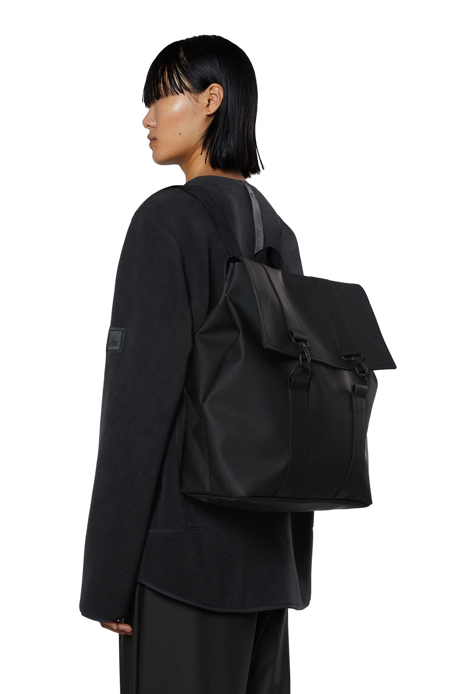 RAINS MSN Bag - Waterproof Crossbody Bag for Women & Men - Stylish & Durable Travel Essentials - Perfect for Commuting, Work & Outdoor Adventures (Black)