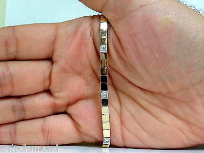 14KT Gold Shine Pave Box Bracelet with 0.40CT Diamonds - Elegant 7 Inch Jewelry for Women, Perfect for Weddings, Anniversaries & Special Occasions