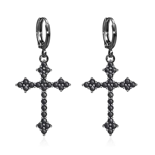 Silver Punk Cross Black