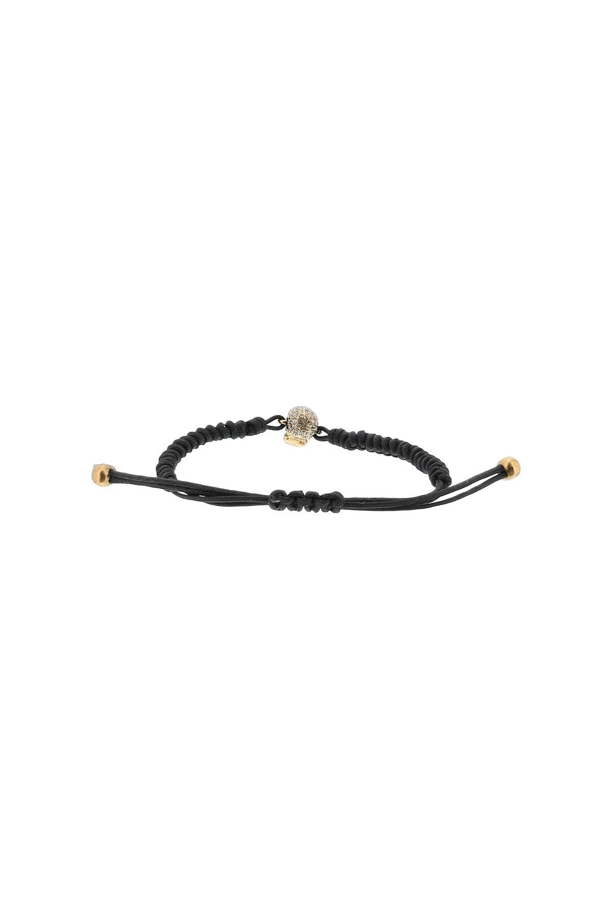 Alexander McQueen Pave Skull Cotton Bracelet - Stylish Unisex Fashion Jewelry for Men & Women - Perfect for Parties, Gifts & Everyday Wear
