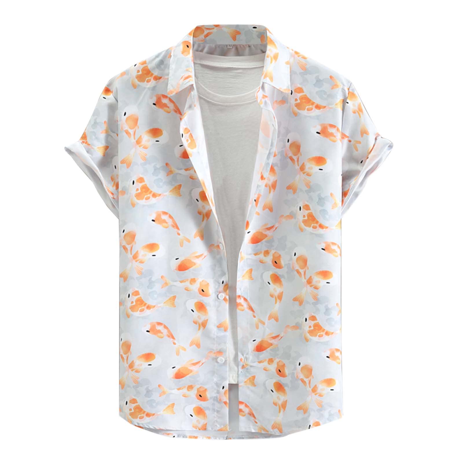Men's Denim Shirt - 3D Printed Casual Work Shirt with Tie Dye Design | Summer Beach Top for Men | Perfect for Outdoor Activities, Parties & Casual Wear