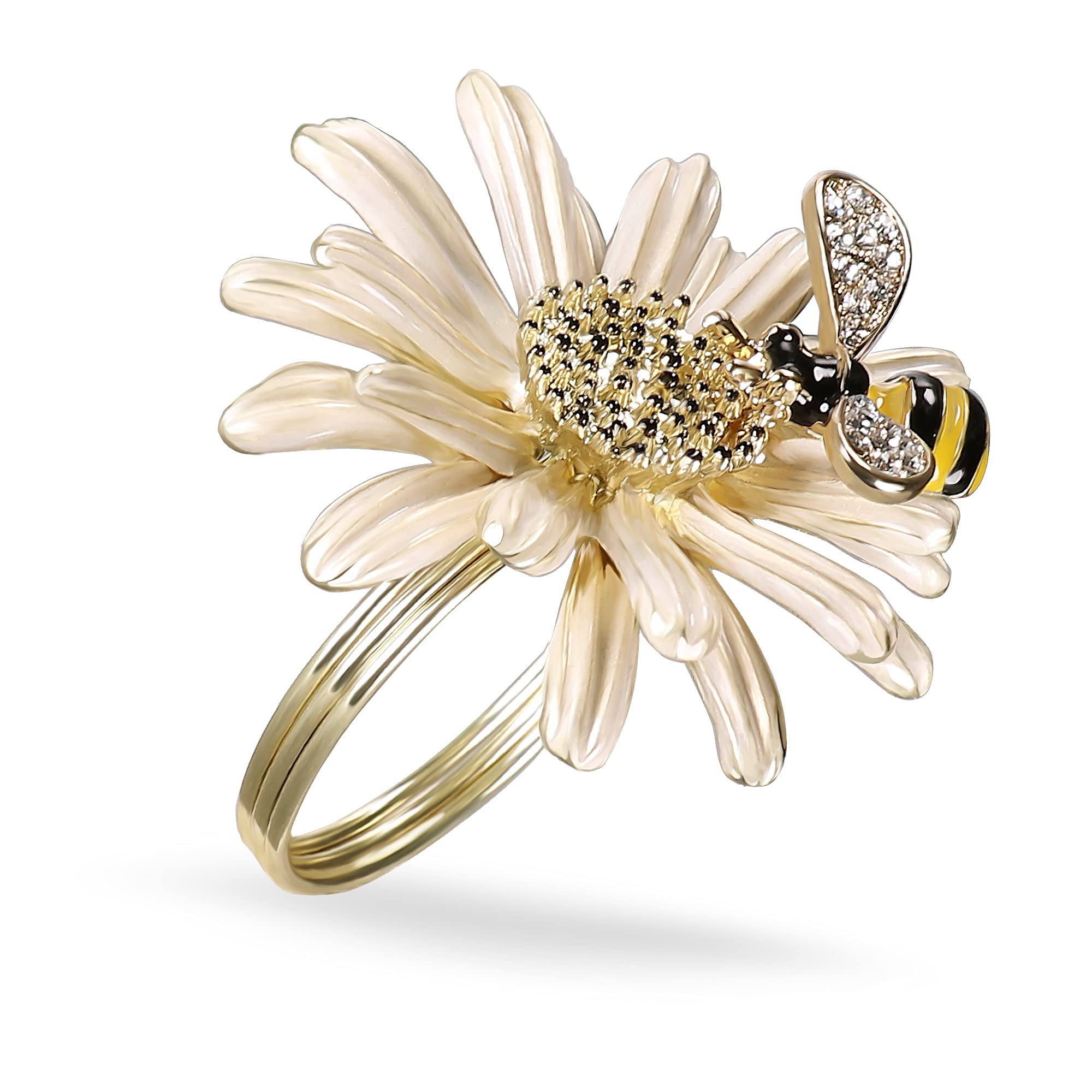 Bee & Flower Napkin Rings Set of 6 - Elegant Wedding, Holiday, Christmas & Thanksgiving Table Decor for Dinner Parties & Home Decor - Perfect for Formal Dining, Festive Gatherings & Special Occasions