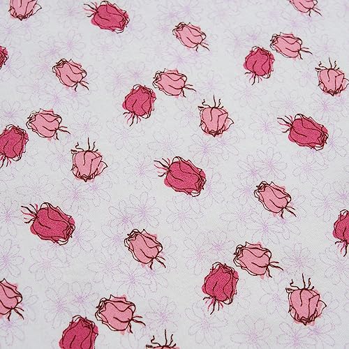 Pink Rose Floral on Cream