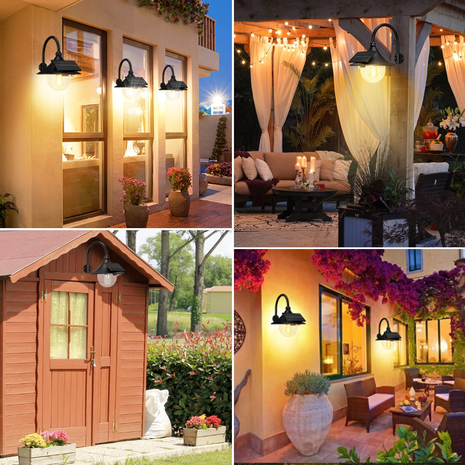 Aqonsie Solar Powered Outdoor Motion Sensor Lights - Waterproof Security Lighting for Shed, Barn, Chicken Coop, Patio, Garden & Garage | Ideal for Backyard, Pathway & Home Security at Night