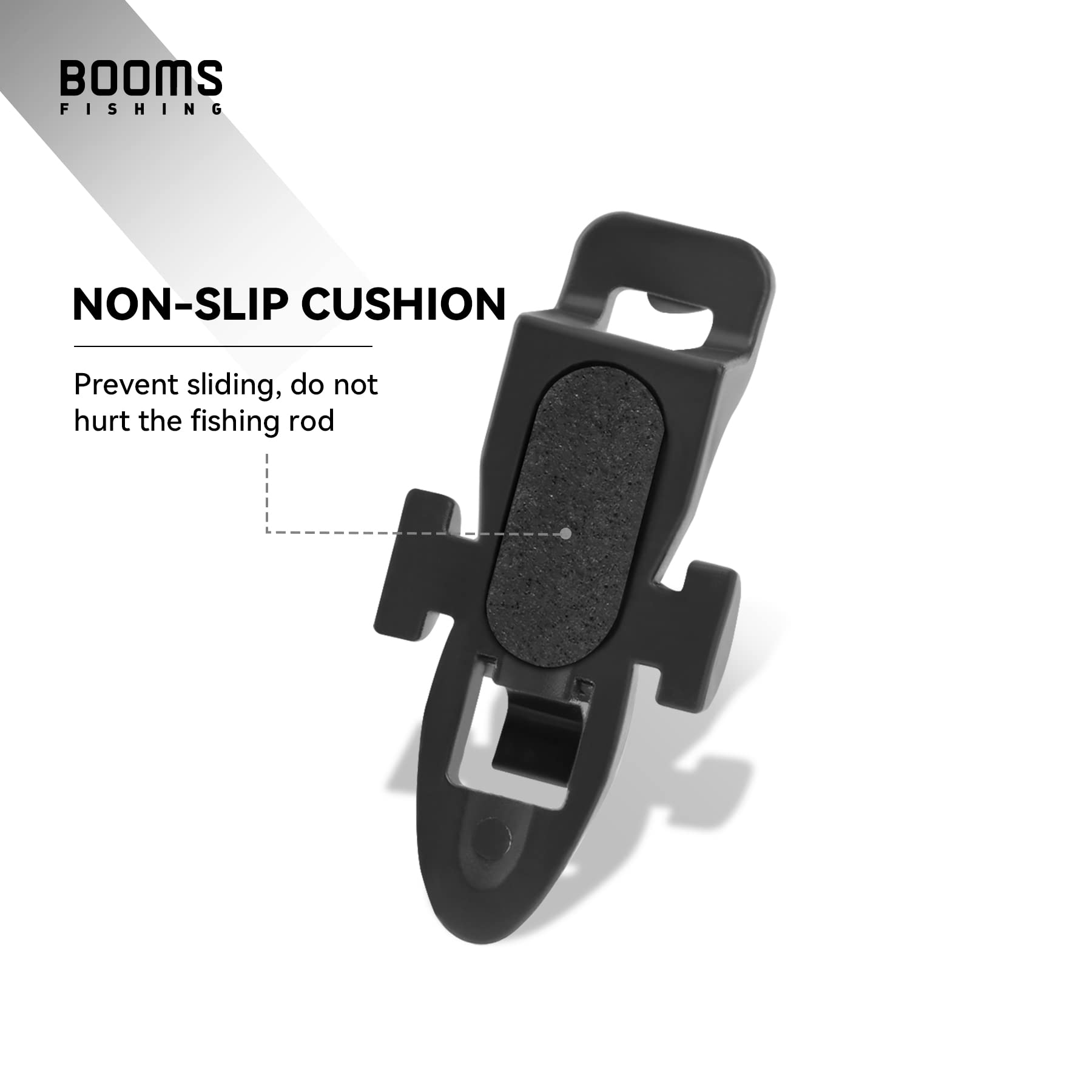 Booms Fishing Hook Keeper for Fishing Rod - HK1S Bait Holder with 2 Size Rubber Rings (10/20 Sets) | Secure Tackle Storage for Freshwater & Saltwater Fishing